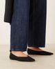 ASOS DESIGN ASOS DESIGN Wide Fit Ludo pointed ballet flats in black suedette - 1