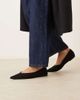 ASOS DESIGN ASOS DESIGN Wide Fit Ludo pointed ballet flats in black suedette - 3