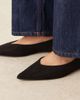 ASOS DESIGN ASOS DESIGN Wide Fit Ludo pointed ballet flats in black suedette - 4