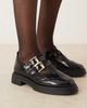 ASOS DESIGN ASOS DESIGN Wide Fit Marigold chunky buckle detail flat shoes in black - 4
