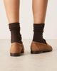 ASOS DESIGN ASOS DESIGN Wide Fit Minnie ruched detailing loafers in tan suedette-Neutral - 3