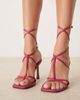 ASOS DESIGN ASOS DESIGN Wide Fit Nobel caged high heeled sandals in raspberry-pink - 3