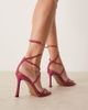 ASOS DESIGN ASOS DESIGN Wide Fit Nobel caged high heeled sandals in raspberry-pink - 4