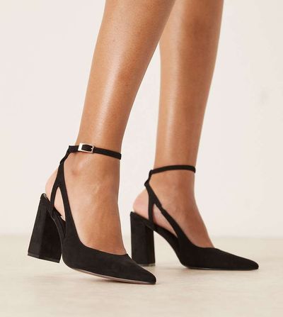 ASOS DESIGN ASOS DESIGN Wide Fit Paisley high block heel shoes in black