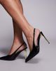 ASOS DESIGN ASOS DESIGN Wide Fit Phoenix slingback electroplated high heel shoes in black - 1