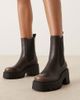 ASOS DESIGN ASOS DESIGN Wide Fit Rae chunky heeled chelsea boots in chocolate brown - 1