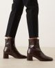 ASOS DESIGN ASOS DESIGN Wide Fit Relay smart heeled ankle boots in chocolate-Brown - 1