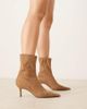 ASOS DESIGN ASOS DESIGN Wide Fit Rosalind kitten heel ankle boots in sand suedette-Neutral - 1