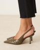 ASOS DESIGN ASOS DESIGN Wide Fit Sabrina slingback stiletto heel shoes in olive croc-Multi - 1