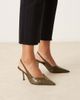 ASOS DESIGN ASOS DESIGN Wide Fit Sabrina slingback stiletto heel shoes in olive croc-Multi - 3