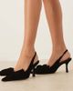 ASOS DESIGN ASOS DESIGN Wide Fit Saffron bow detail mid heel shoes in black velvet - 1