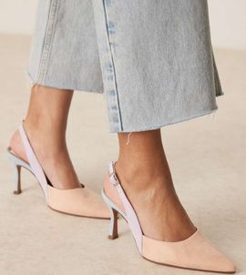 ASOS DESIGN ASOS DESIGN Wide Fit Samber slingback stiletto heels in multi suedette