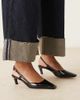 ASOS DESIGN ASOS DESIGN Wide Fit Shadow chisel toe slingback mid heel shoes in black - 1