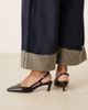 ASOS DESIGN ASOS DESIGN Wide Fit Shadow chisel toe slingback mid heel shoes in black - 4