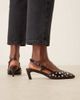 ASOS DESIGN ASOS DESIGN Wide Fit Shadow embellished chisel toe slingback mid heel shoes in chocolate-Brown - 2