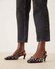 ASOS DESIGN ASOS DESIGN Wide Fit Shadow embellished chisel toe slingback mid heel shoes in chocolate-Brown - 3