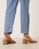 ASOS DESIGN ASOS DESIGN Wide Fit Sienna mid block heel shoes in taupe suedette-Blonde - 2