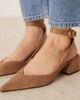 ASOS DESIGN ASOS DESIGN Wide Fit Sienna mid block heel shoes in taupe suedette-Blonde - 3