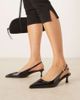 ASOS DESIGN ASOS DESIGN Wide Fit Skip slingback kitten heel shoes in black patent - 1