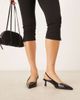ASOS DESIGN ASOS DESIGN Wide Fit Skip slingback kitten heel shoes in black patent - 2