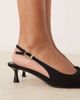 ASOS DESIGN ASOS DESIGN Wide Fit Skip slingback kitten heel shoes in black suedette - 2