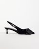 ASOS DESIGN ASOS DESIGN Wide Fit Stardust bow detail slingback kitten heels in black velvet - 2