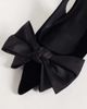 ASOS DESIGN ASOS DESIGN Wide Fit Stardust bow detail slingback kitten heels in black velvet - 3