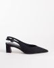ASOS DESIGN ASOS DESIGN Wide Fit Swift slingback block heeled shoes in black suedette - 1
