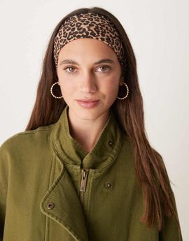 ASOS DESIGN ASOS DESIGN wide jersey headband in leopard print-Brown