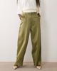 ASOS DESIGN ASOS DESIGN wide leg belted satin pants in olive-Green - 1
