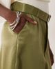 ASOS DESIGN ASOS DESIGN wide leg belted satin pants in olive-Green - 2