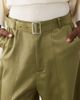 ASOS DESIGN ASOS DESIGN wide leg belted satin pants in olive-Green - 4