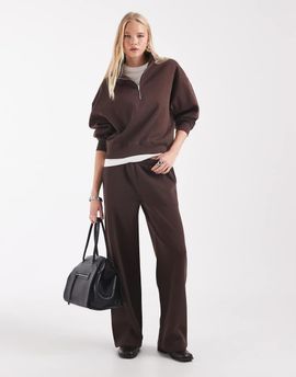 ASOS DESIGN ASOS DESIGN Wide leg brushback sweatpants in brown