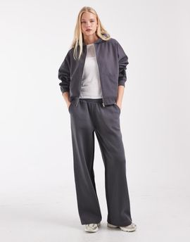ASOS DESIGN ASOS DESIGN Wide leg brushback sweatpants in dark gray