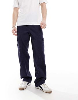 ASOS DESIGN ASOS DESIGN wide leg cargo pants in navy-Brown