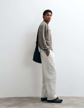 ASOS DESIGN ASOS DESIGN wide leg cargo scuba-style fabric jogger with patch pockets in gray heather