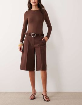 ASOS DESIGN ASOS DESIGN wide leg clean Bermuda shorts in brown