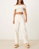 ASOS DESIGN ASOS DESIGN wide leg dad jeans with belt in white-Neutral - 3