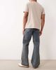 ASOS DESIGN ASOS DESIGN wide leg flare jeans in vintage wash blue-Black - 3
