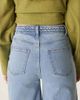 ASOS DESIGN ASOS DESIGN wide leg jean with braided waist in midwash-Blue - 4