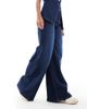 ASOS DESIGN ASOS DESIGN wide leg jeans in rinse wash-Navy - 3