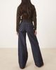 ASOS DESIGN ASOS DESIGN wide leg jeans with crease front and belt in rinse-Navy - 2