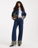 ASOS DESIGN ASOS DESIGN wide leg jeans with plaid print cuffs in indigo-Blue - 1