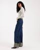 ASOS DESIGN ASOS DESIGN wide leg jeans with plaid print cuffs in indigo-Blue - 2