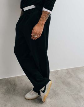 ASOS DESIGN ASOS DESIGN wide leg jogger with double waistband in black