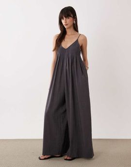 ASOS DESIGN ASOS DESIGN wide leg jumpsuit with pintuck detail in gray