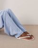 ASOS DESIGN ASOS DESIGN wide leg pants in blue linen look - 4