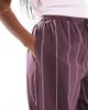 ASOS DESIGN ASOS DESIGN wide leg pants in burgundy stripe-Red - 3