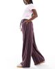 ASOS DESIGN ASOS DESIGN wide leg pants in burgundy stripe-Red - 4