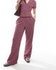 ASOS DESIGN ASOS DESIGN wide leg pants in burgundy stripe - part of a set-pink - 2